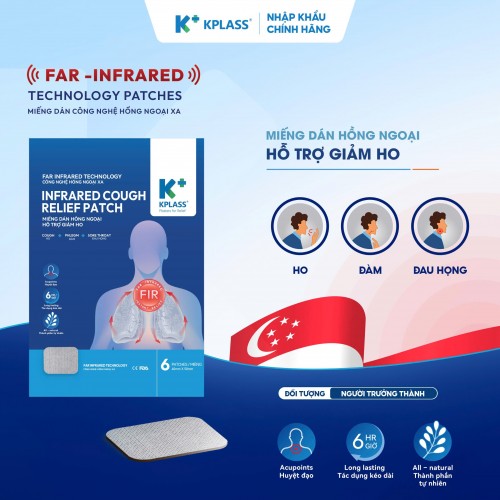 Miếng dán hồng ngoại hỗ trợ giảm ho người lớn KPLASS (1 gói 6 miếng dán)
