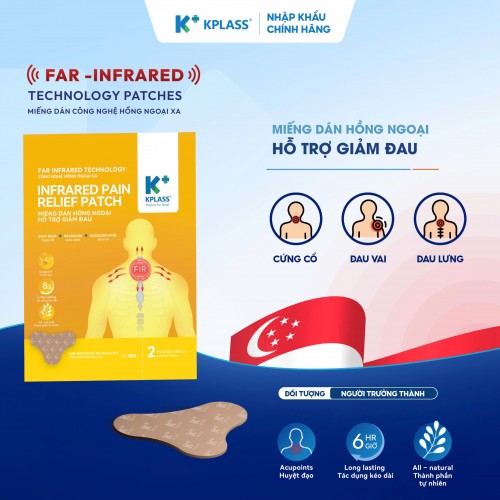 Tên sản phẩm Miếng dán hồng ngoại hỗ trợ giảm đau cổ - vai - lưng KPLASS (1 gói 2 miếng dán)